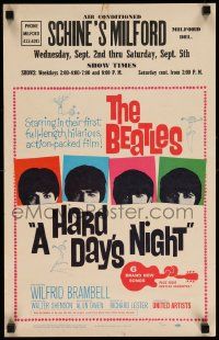 3g042 HARD DAY'S NIGHT WC '64 great image of The Beatles in their first film, rock & roll classic!