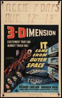3g043 IT CAME FROM OUTER SPACE 3D WC '53 Ray Bradbury & Jack Arnold classic 3-D sci-fi, cool art!