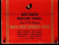 3g073 NORTH WEST MOUNTED POLICE pressbook '40 Cecil B. DeMille, Gary Cooper, Carroll, rare!