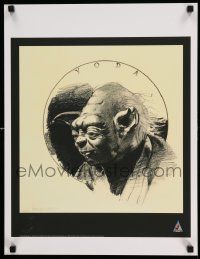 3h339 YODA signed 17x23 art print '07 by artist Larry Noble, portrait of the Jedi Master, 14/200