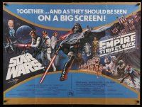 3h080 EMPIRE STRIKES BACK/STAR WARS British quad '80 George Lucas classic sci-fi epic!