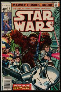 3h391 STAR WARS vol 1 no 3 comic book '77 Battle on the Death Star, art of Chewy, Han, Luke & Leia!