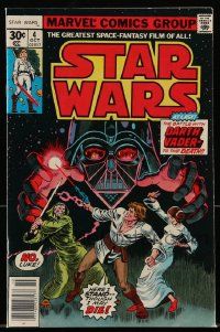 3h392 STAR WARS vol 1 no 4 comic book '77 at last, The Battle with Darth Vader to the Death!