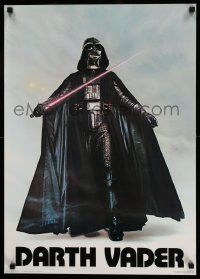 3h202 DARTH VADER 20x28 commercial poster '77 image of Sith Lord w/ lightsaber activated!