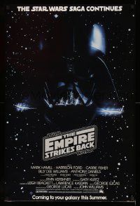 3h213 EMPIRE STRIKES BACK 24x36 commercial poster '80 Darth Vader image from advance one sheet!