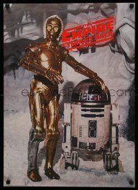 3h218 EMPIRE STRIKES BACK 20x28 commercial poster '80 Lucas, both droids C-3PO and R2-D2!