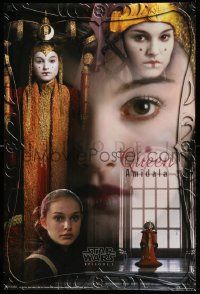 3h280 PHANTOM MENACE 24x36 commercial poster '99 Star Wars I, montage of Portman as Queen Amidala!