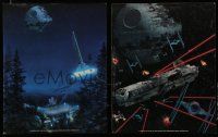 3h229 RETURN OF THE JEDI 2 11x14 commercial posters '83 battle and T-4 shuttles landing in Endor!
