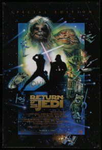 3h260 RETURN OF THE JEDI 24x36 commercial poster '97 art of Darth Vader by Drew Struzan!