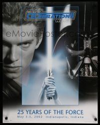 3h282 STAR WARS CELEBRATION II 22x28 commercial poster '02 image of Anakin/Darth Vader, lightsaber