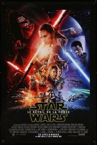 3h184 FORCE AWAKENS export advance DS 1sh '15 Star Wars: Episode VII, J.J. Abrams, cast montage!