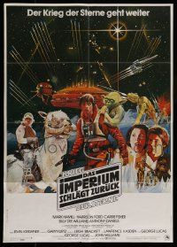 3h099 EMPIRE STRIKES BACK German '80 George Lucas sci-fi classic, different art montage!