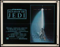 3h108 RETURN OF THE JEDI 1/2sh '83 George Lucas, art of hands holding lightsaber by Tim Reamer!