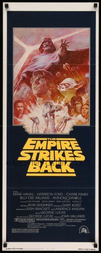 3h113 EMPIRE STRIKES BACK insert R81 George Lucas sci-fi classic, cool artwork by Tom Jung!