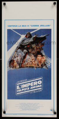 3h032 EMPIRE STRIKES BACK Italian locandina '80 George Lucas sci-fi classic, cool artwork by Jung!
