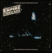 3h354 EMPIRE STRIKES BACK 12x12 music poster '80 Darth Vader helmet and breathing mask in space!