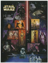 3h445 STAR WARS stamp sheet '07 USPS postage stamps, all with great art by Drew Struzan!