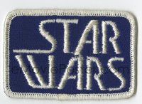 3h437 EMPIRE STRIKES BACK patch '80 George Lucas classic, Star Wars title on blue background!