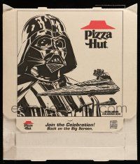 3h358 STAR WARS TRILOGY pizza box '97 Pizza Hut, Darth Vader and Imperial Star Destroyer!