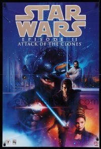 3h283 ATTACK OF THE CLONES 2-sided 24x36 special '02 Star Wars Episode II, art by Tsuneo Sanda!