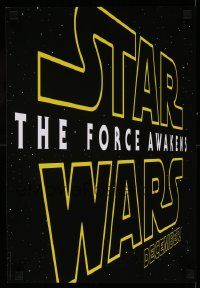 3h319 FORCE AWAKENS 13x19 special '15 Star Wars: Episode VII, J.J. Abrams, classic title design!