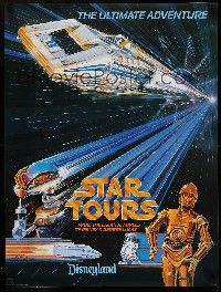 3h241 STAR TOURS 18x24 special '86 Star Wars and Disney, Disneyland, the ultimate adventure!