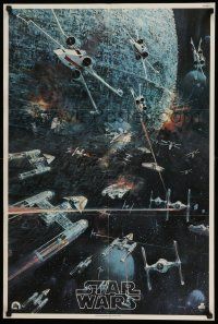 3h198 STAR WARS 22x33 music poster '77 George Lucas classic sci-fi epic, John Berkey artwork!