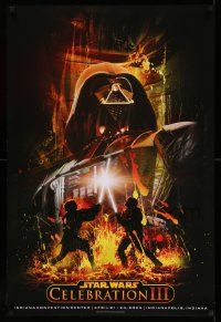 3h287 STAR WARS CELEBRATION III vertical 24x36 special '05 cool artwork of Darth Vader, Obi-Wan!