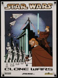 3h320 STAR WARS: CLONE WARS tv poster '03 cartoon art from the animated series, Anakin & Obi-Wan!