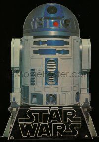 3h014 STAR WARS die-cut soundtrack 12x17 standee '77 R2-D2 counter display, it held brochures, rare!