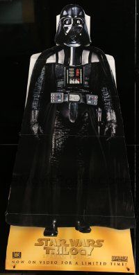 3h017 STAR WARS TRILOGY 35x72 standee '97 cool life-size image of Darth Vader!