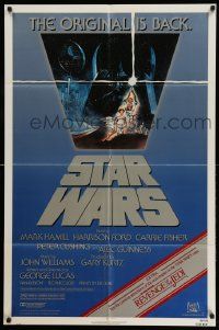 3h190 STAR WARS NSS style 1sh R82 George Lucas, art by Tom Jung, advertising Revenge of the Jedi!