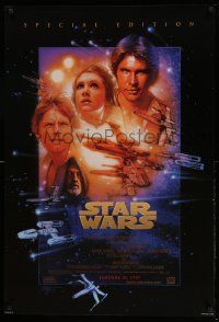 3h145 STAR WARS style B advance 1sh R97 George Lucas classic sci-fi epic, art by Drew Struzan!