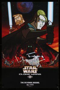 3h324 STAR WARS: CLONE WARS vol 2 TV poster '05 cartoon art of Obi-Wan and Anakin, volume 2!