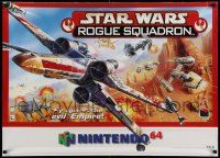 3h349 STAR WARS: ROGUE SQUADRON 2-sided vinyl banner '98 great art of TIE fighter and huge battle!