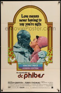3j012 ABOMINABLE DR. PHIBES 1sh '71 Price, love means never having to say you're ugly