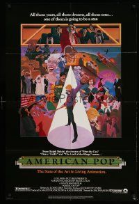 3j034 AMERICAN POP 1sh '81 cool rock & roll art by Wilson McClean & Ralph Bakshi!