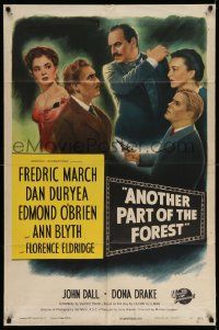 3j041 ANOTHER PART OF THE FOREST 1sh '48 Fredric March, Ann Blyth, from Lillian Hellman's play!
