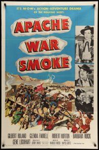 3j050 APACHE WAR SMOKE 1sh '52 Gilbert Roland, Glenda Farrell, roaring West adventure!