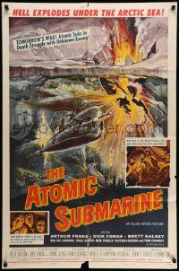 3j060 ATOMIC SUBMARINE 1sh '59 cool Reynold Brown art, hell explodes under the Arctic Sea!