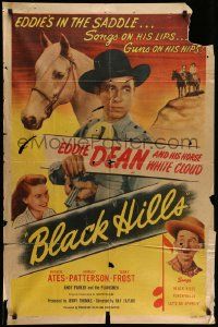 3j097 BLACK HILLS 1sh '47 great images of singing cowboy Eddie Dean & Shirley Patterson!