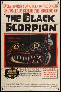3j101 BLACK SCORPION 1sh '57 art of wacky creature looking more laughable than horrible!