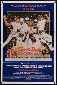 3j143 CAN'T STOP THE MUSIC 1sh '80 great group photo of The Village People & cast in all white!