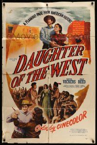 3j209 DAUGHTER OF THE WEST 1sh '49 Martha Vickers, Philip Reed, Donald Woods, western action!