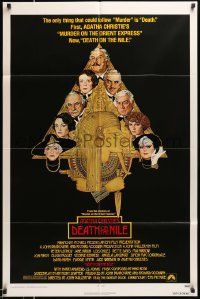 3j219 DEATH ON THE NILE 1sh '78 Peter Ustinov, Agatha Christie, great Richard Amsel art!