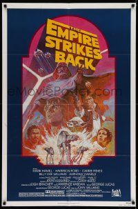3j272 EMPIRE STRIKES BACK NSS style 1sh R82 George Lucas sci-fi classic, cool artwork by Tom Jung!