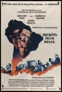 3j119 BOYS FROM BRAZIL English 1sh '78 Gregory Peck is a Nazi on the run from Laurence Olivier!