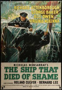 3j772 SHIP THAT DIED OF SHAME English 1sh '55 Richard Attenborough on ship with a mind of its own!