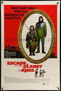 3j279 ESCAPE FROM THE PLANET OF THE APES 1sh '71 meet Baby Milo who has Washington terrified!