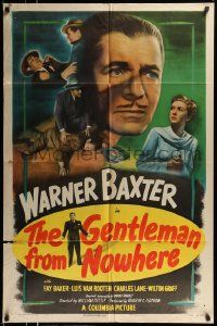 3j340 GENTLEMAN FROM NOWHERE 1sh '48 Warner Baxter is paid to pose as Fay Baker's husband!